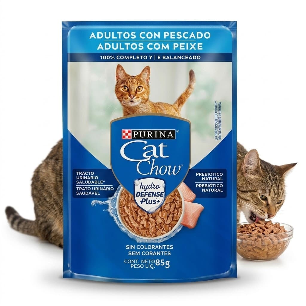 Purina Cat Chow Alimento Húmedo para Gatos Adultos - Trozos en Salsa Sabor Pescado 85 g - Miniatura 4