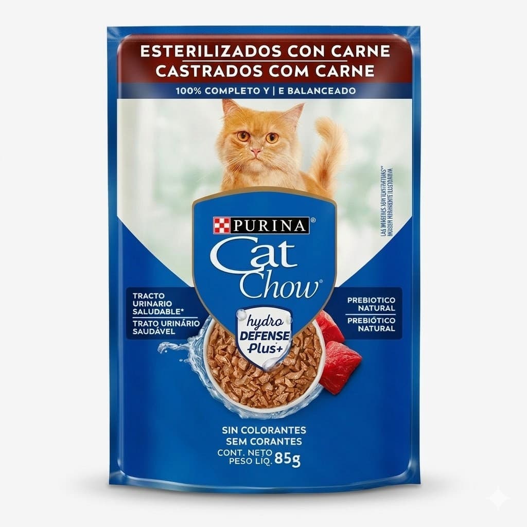 Purina Cat Chow Alimento Húmedo Gatos Esterilizados - Sabor Carne Salud Urinaria 85 g