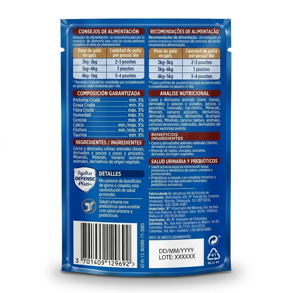 Purina Cat Chow Alimento Húmedo Gatos Esterilizados - Sabor Carne Salud Urinaria 85 g - Miniatura 3