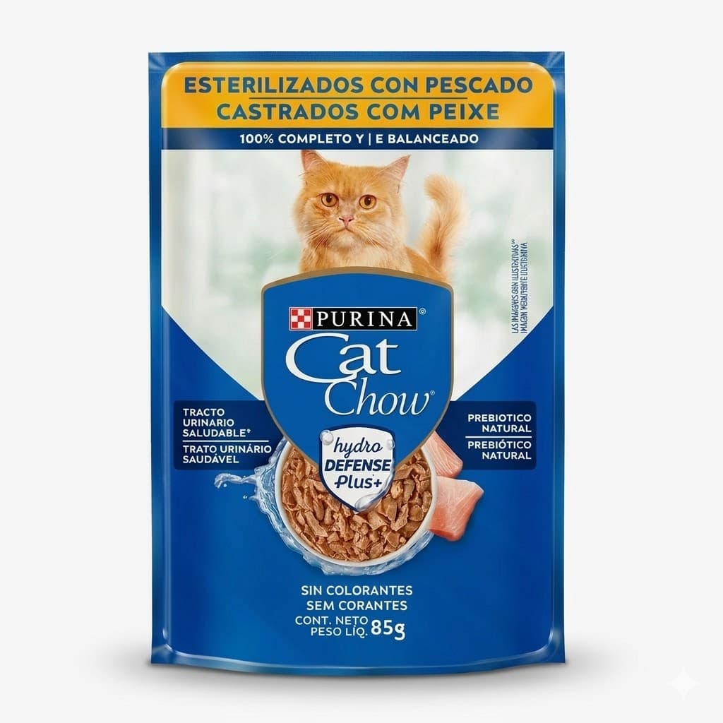 Purina Cat Chow Alimento Húmedo Gatos Esterilizados - Sabor Pescado Salud Urinaria 85 g