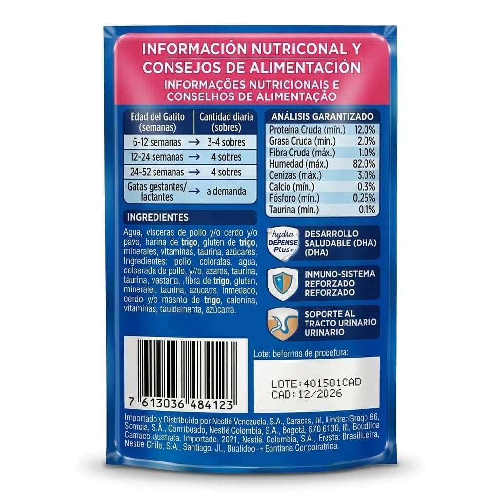 Purina Cat Chow Alimento Húmedo para Gatitos (Kitten) - Pollo para Crecimiento 85 g - Miniatura 3