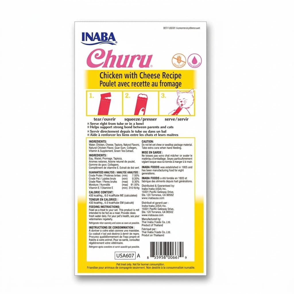 Inaba Churu Snack Húmedo y Cremoso para Gatos Sabor Pollo - Premio Saludable 56 g - Miniatura 3