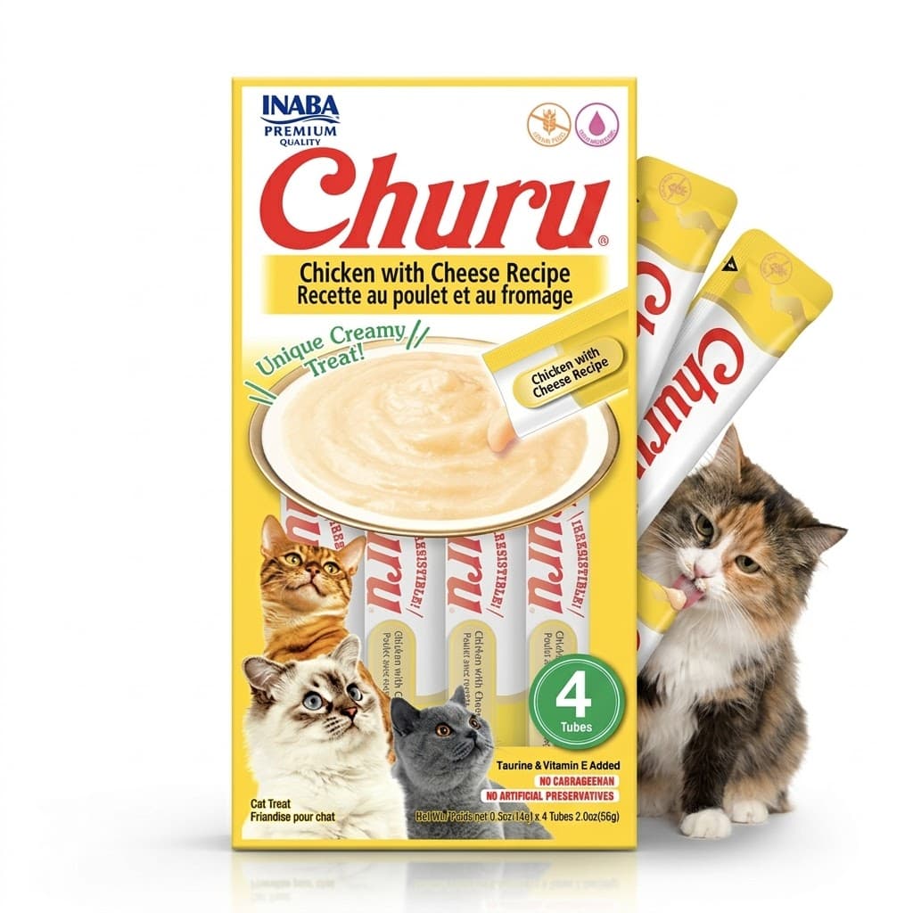 Inaba Churu Snack Húmedo y Cremoso para Gatos Sabor Pollo - Premio Saludable 56 g - Miniatura 4