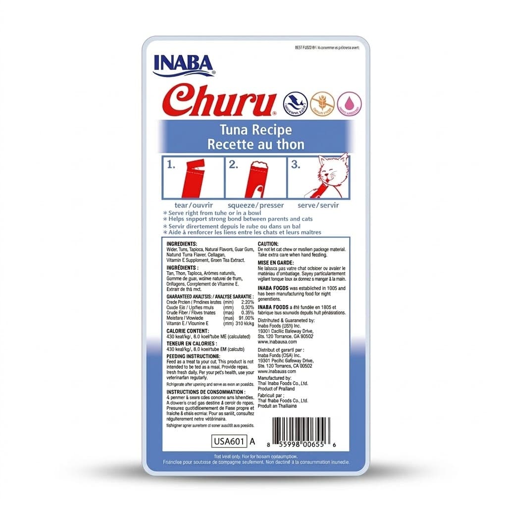 Inaba Churu Snack Húmedo y Cremoso para Gatos Sabor Atún - Premio Saludable 56 g - Miniatura 3