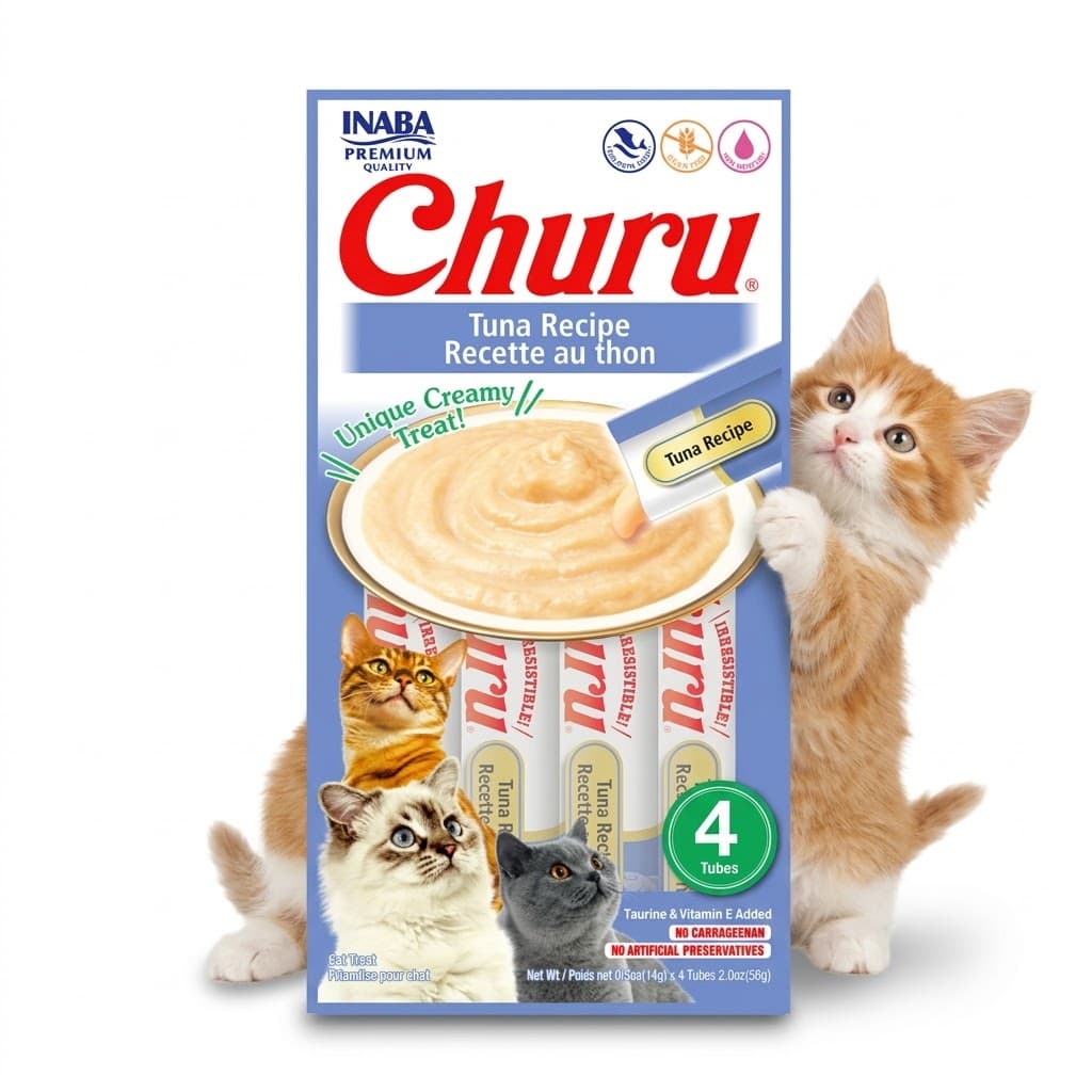 Inaba Churu Snack Húmedo y Cremoso para Gatos Sabor Atún - Premio Saludable 56 g - Miniatura 4