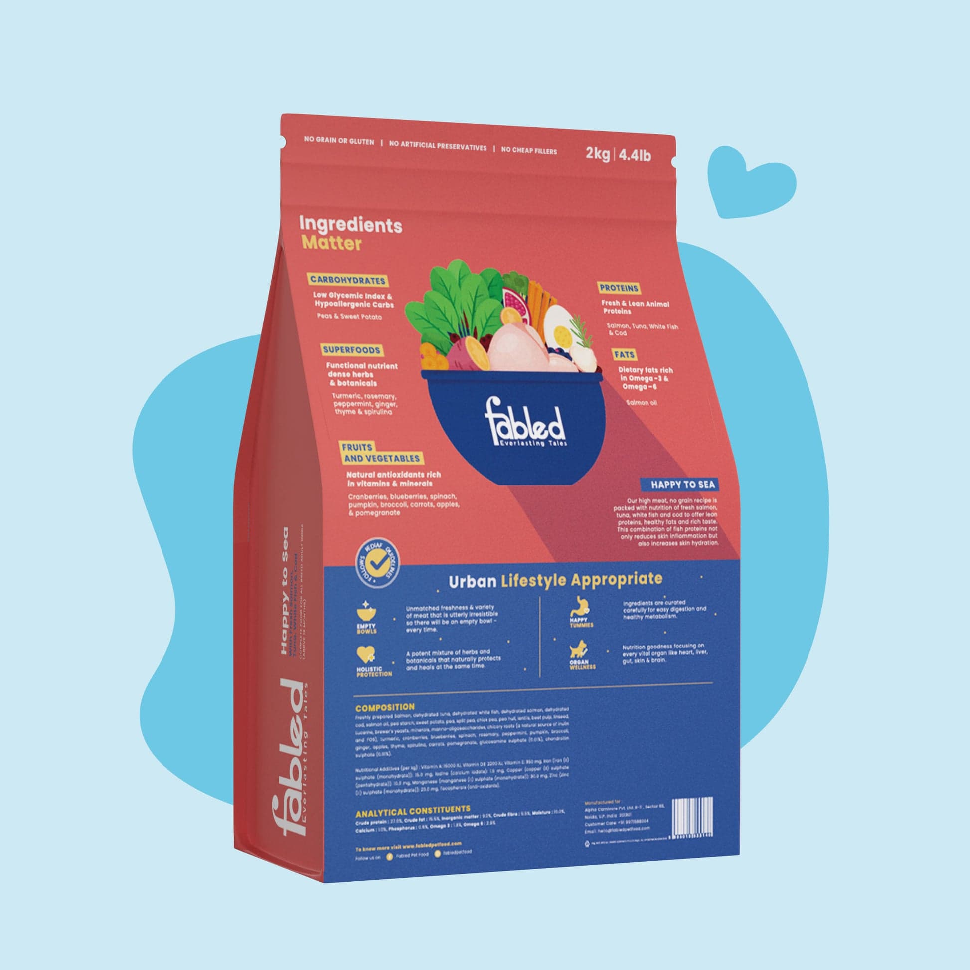 Fabled Happy to Sea 2 Kg - Alimento Sin Cereales con Pescado y Algas para Piel y Pelaje - Miniatura 4