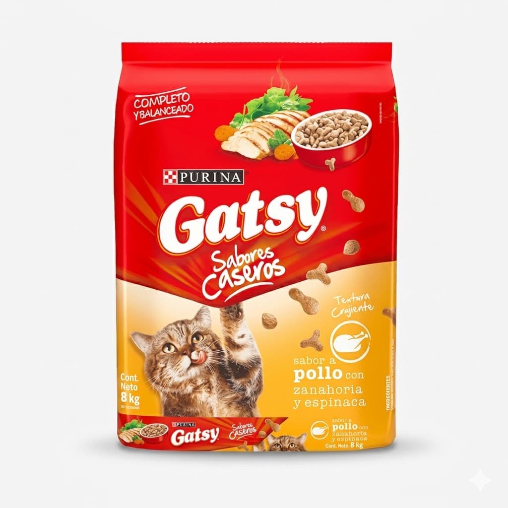 Purina Gatsy 3 Kg Alimento Seco para Gatos Adultos Sabor Pollo 
