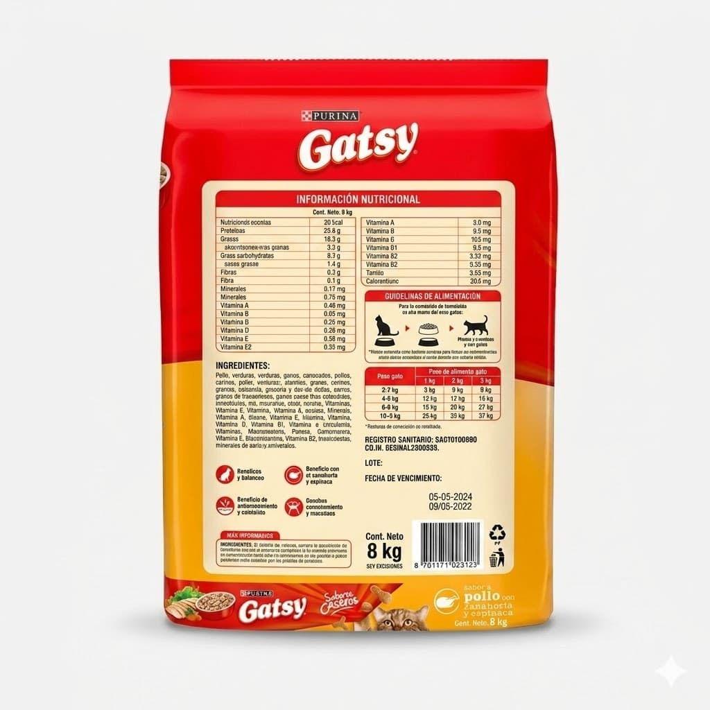 Purina Gatsy 3 Kg Alimento Seco para Gatos Adultos Sabor Pollo  - Miniatura 3