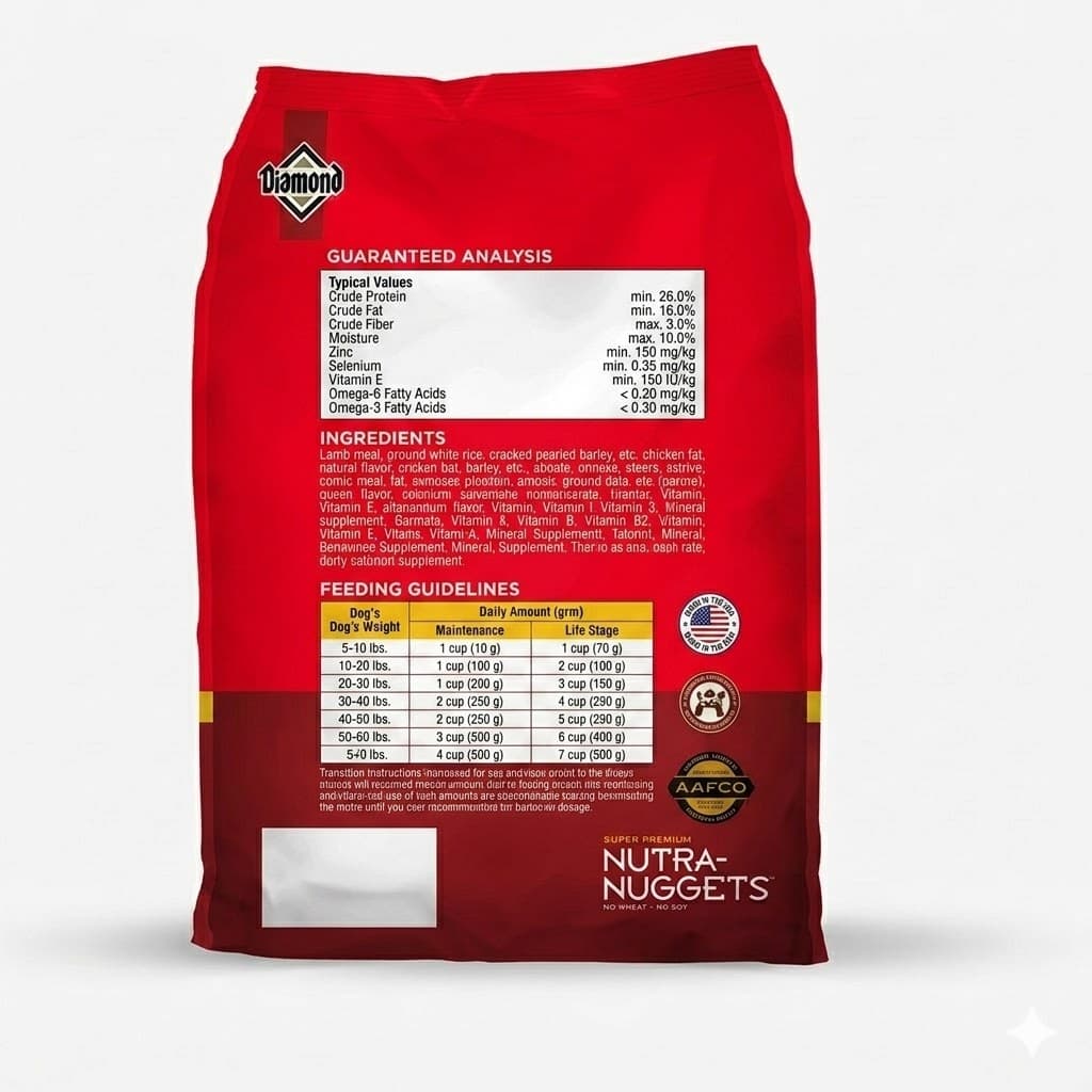 Alimento Nutra Nuggets Lamb Meal and Rice Formula para Perros Adultos Sensibles Digestión Saludable Cordero y Arroz Calidad Super Premium Nutrición Equilibrada 1 kg - Miniatura 3