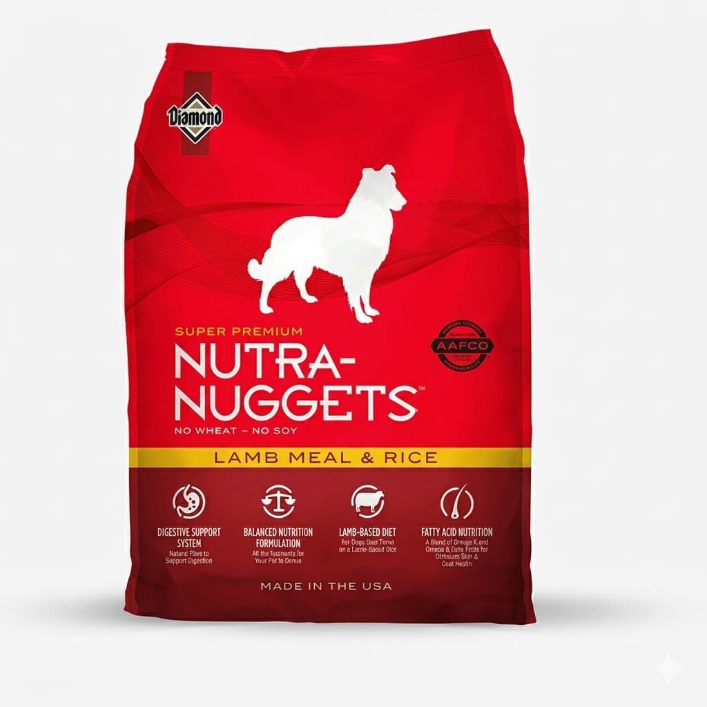 Alimento Nutra Nuggets Lamb Meal and Rice Formula para Perros Adultos Sensibles Digestión Saludable Cordero y Arroz Calidad Super Premium Nutrición Equilibrada 1 kg