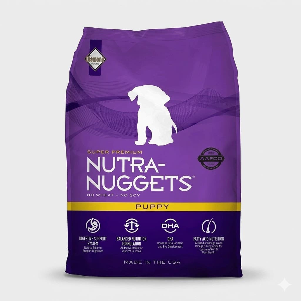 Alimento Nutra Nuggets Puppy Formula para Cachorros en Crecimiento y Perras Gestantes o Lactantes Alta Energía Proteína de Pollo Calidad Super Premium Desarrollo Saludable 15 kg