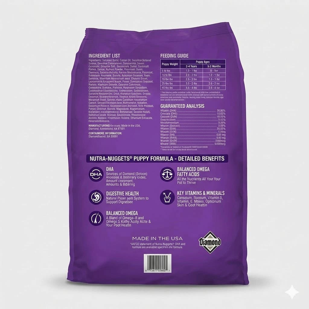 Alimento Nutra Nuggets Puppy Formula para Cachorros en Crecimiento y Perras Gestantes o Lactantes Alta Energía Proteína de Pollo Calidad Super Premium Desarrollo Saludable 15 kg - Miniatura 3