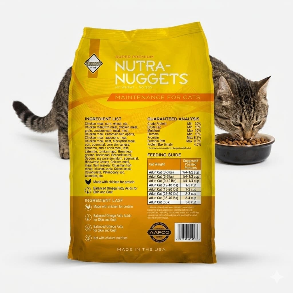 Alimento Premium Nutra Nuggets Maintenance For Cats Nutrición Equilibrada para Gatos Adultos con Actividad Normal Formulación de Alta Digestibilidad Proteína de Pollo 7,5 kg - Miniatura 3