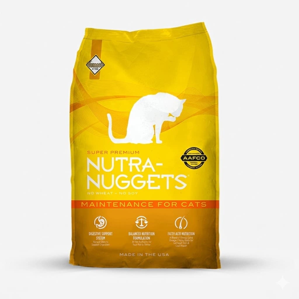 Alimento Premium Nutra Nuggets Maintenance For Cats Nutrición Equilibrada para Gatos Adultos con Actividad Normal Formulación de Alta Digestibilidad Proteína de Pollo 1 kg