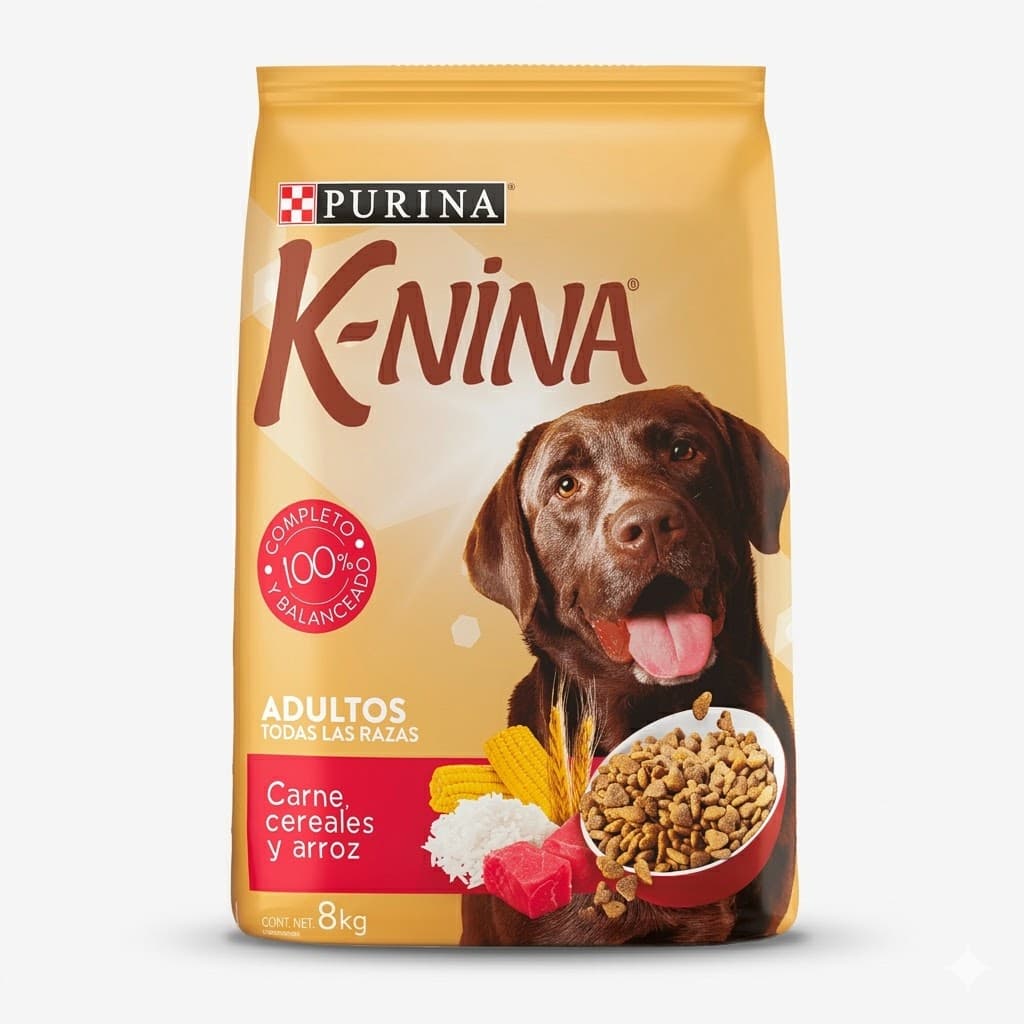 K-Nina Adulto Carne y Arroz 4 Kg - Alimento Balanceado con Proteína de Carne y Digestión Saludable