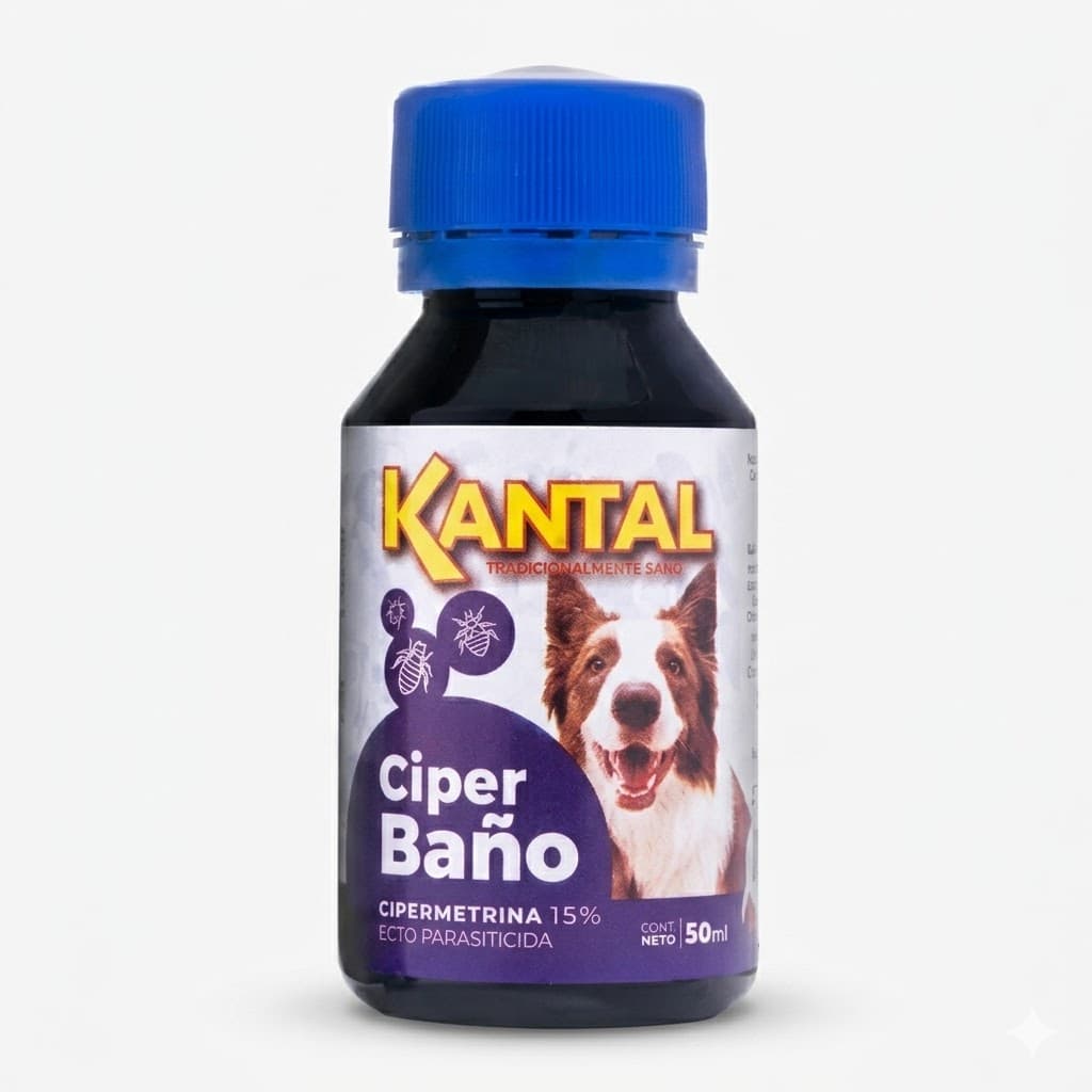 Kantal Ciper Baño Ecto Parasiticida - Concentrado de Alta Potencia contra Garrapatas y Ácaros