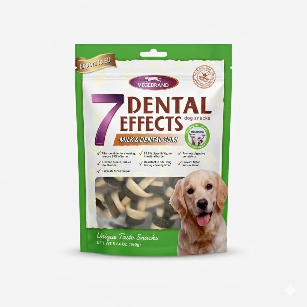 Snack dental sabor a leche para perros con siete beneficios 60 gr