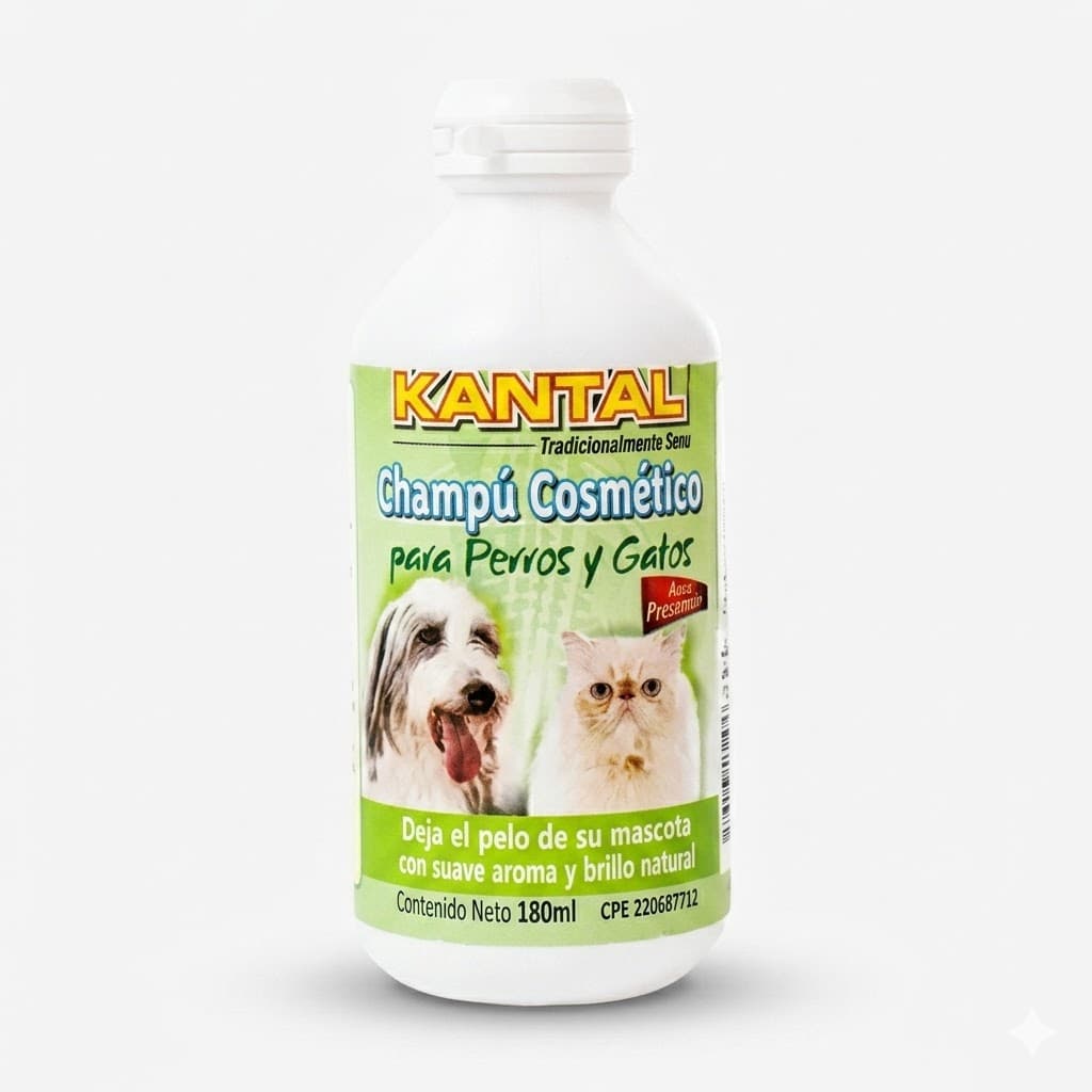 Kantal Champú Cosmético 180 ML - Higiene Diaria con Aroma Fresco para Perros y Gatos