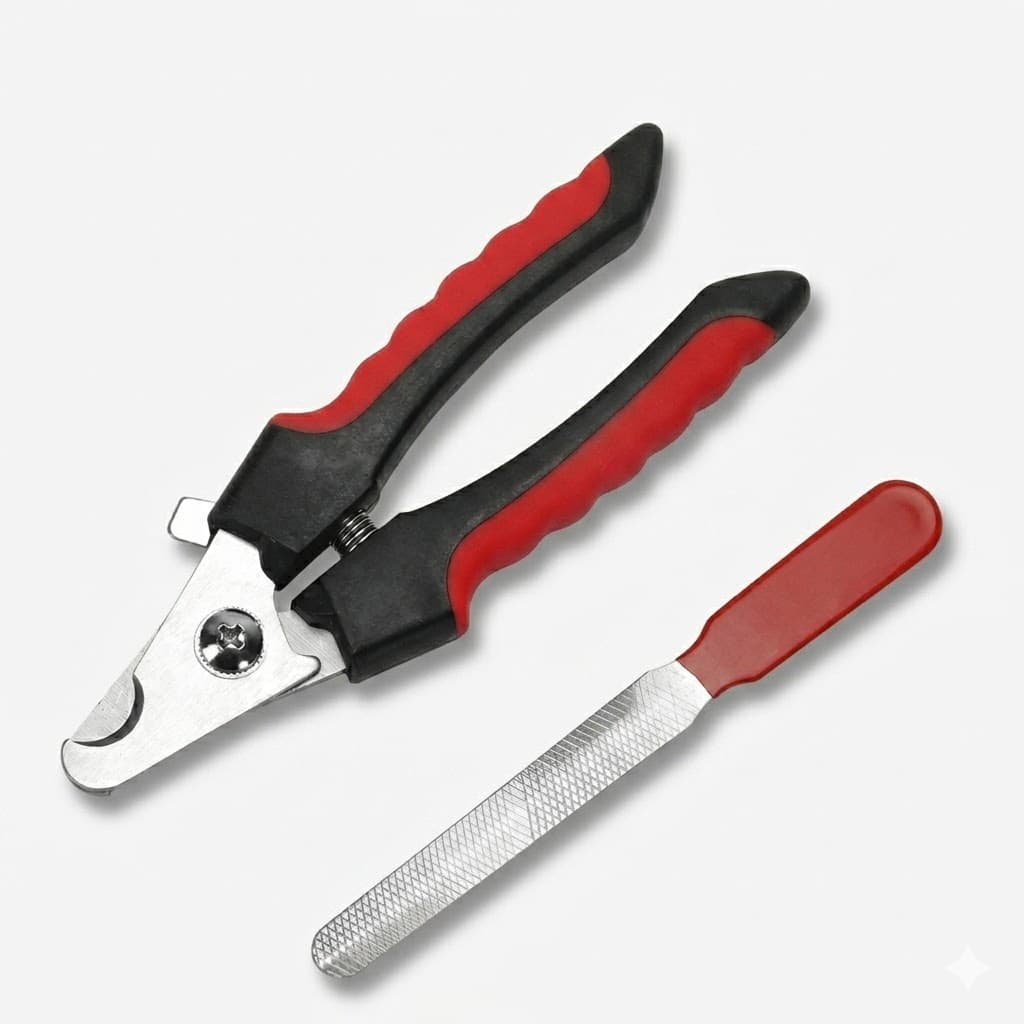 Set de Cortaúñas Profesional para Perros Grandes Pets Kingdom con Hojas de Acero Inoxidable, Tope de Seguridad y Lima de Acabado.