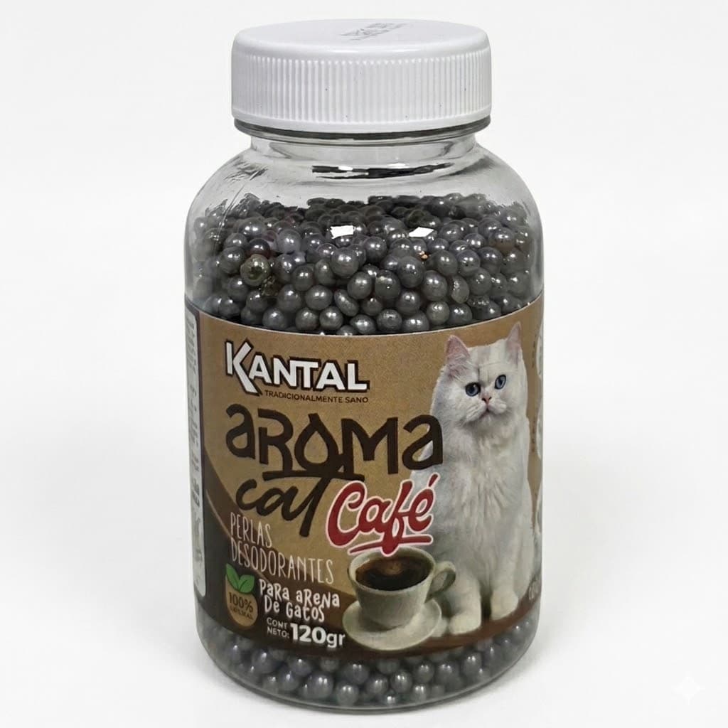 Perlas Desodorantes para Arena de Gatos con Aroma a Café 120 Gramos Potenciador de Frescura Control de Olores Prolongado Higiene para Arenero.