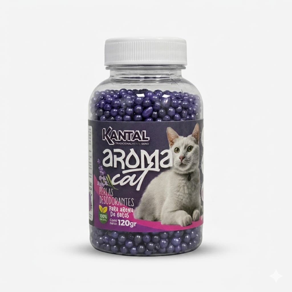 Perlas Desodorantes para Arena de Gatos con Aroma a Lavanda 120 Gramos Control de Olores Potenciador de Frescura Fragancia Frutal Higiene Arenero. - Imagen 1