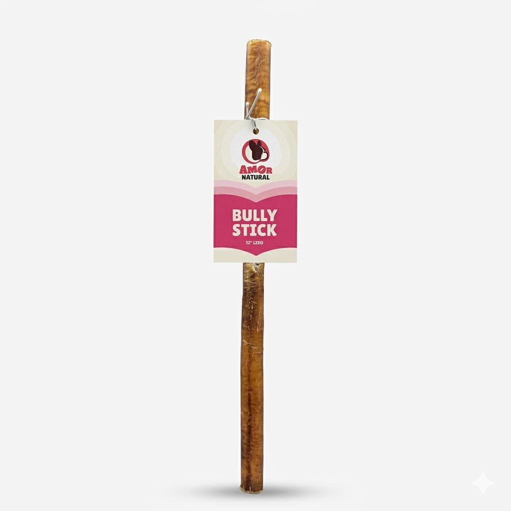 Bully Stick Liso Amor Natural 12 Pulgadas Premio Natural para Perros