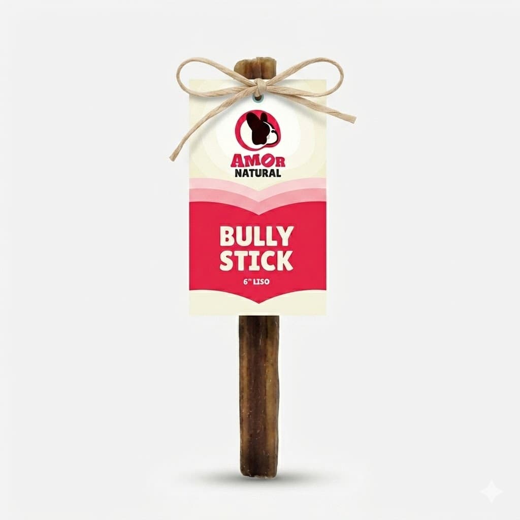 Bully Stick Liso Amor Natural 6 Pulgadas | Premio Natural para Perros
