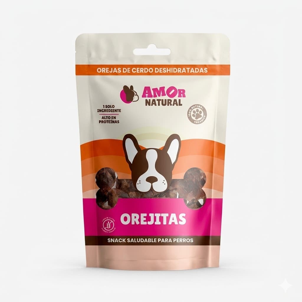 Orejitas Deshidratadas Amor Natural 100gr | Premio Natural para Mascotas