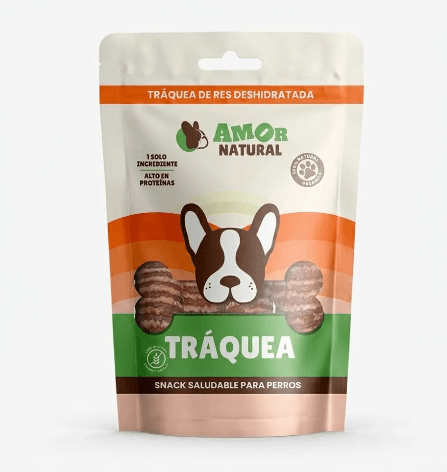 Traquea Deshidratada Amor Natural x3 Unidades | Premio Natural para Perros - Imagen 1