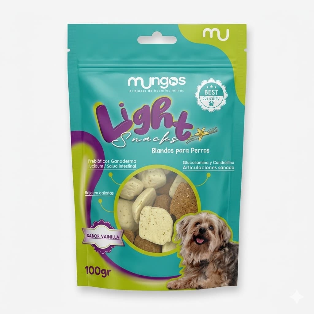 Snack Light Vainilla Bajo en Calorías para Mascotas Bolsa 50gr - Imagen 1
