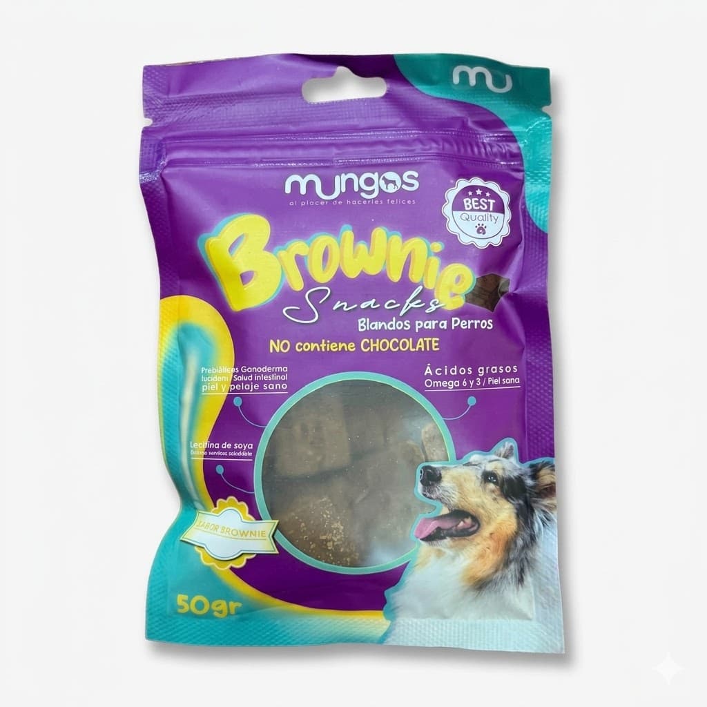 Snack Brownie Natural Dulce para Perros y Gatos Bolsa 50gr - Imagen 1