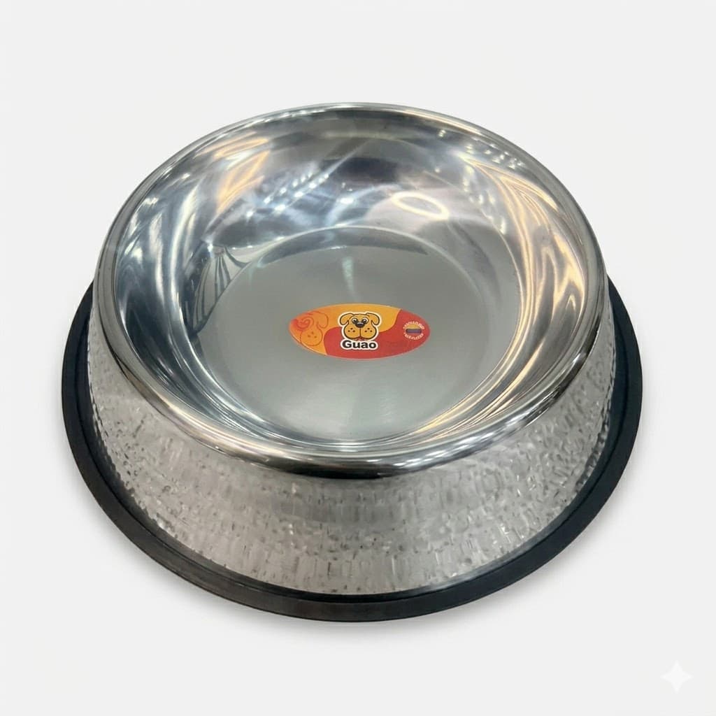 Comedero Metálico Acero Inoxidable 22cm Resistente para Mascotas GUAO - Imagen 1
