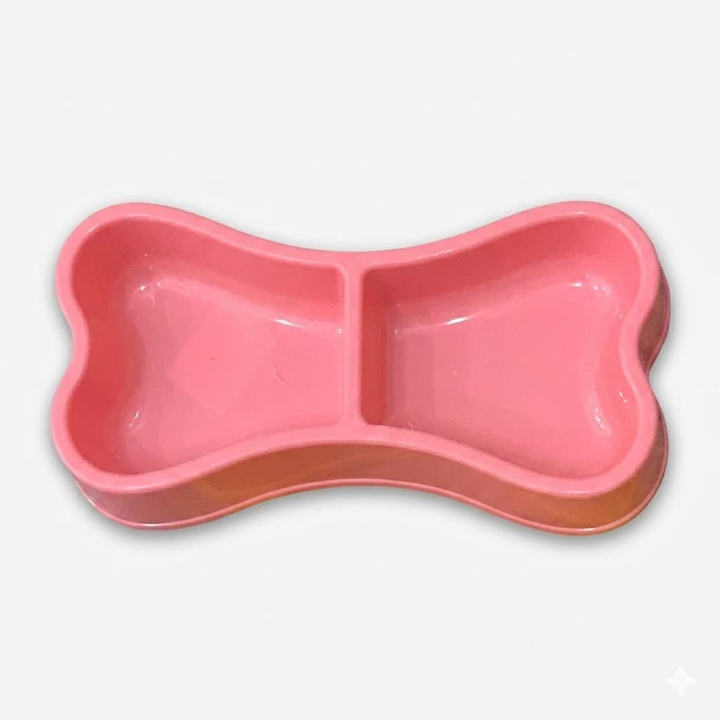 Comedero Huesito Doble GUAO Diseño Hueso para Dos Porciones Mascotas