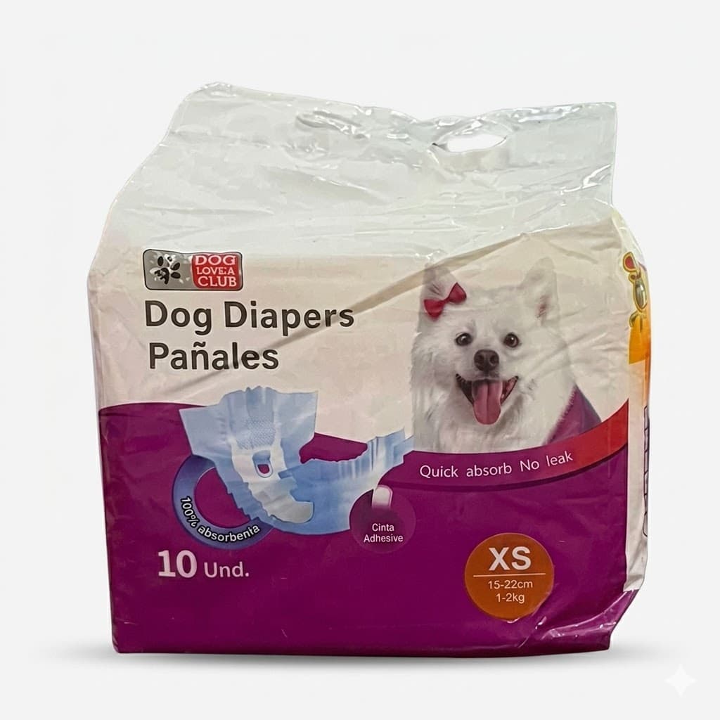 Pañal Absorbente para Perros Talla XS Cómodo Desechable Hembra Macho - Imagen 1