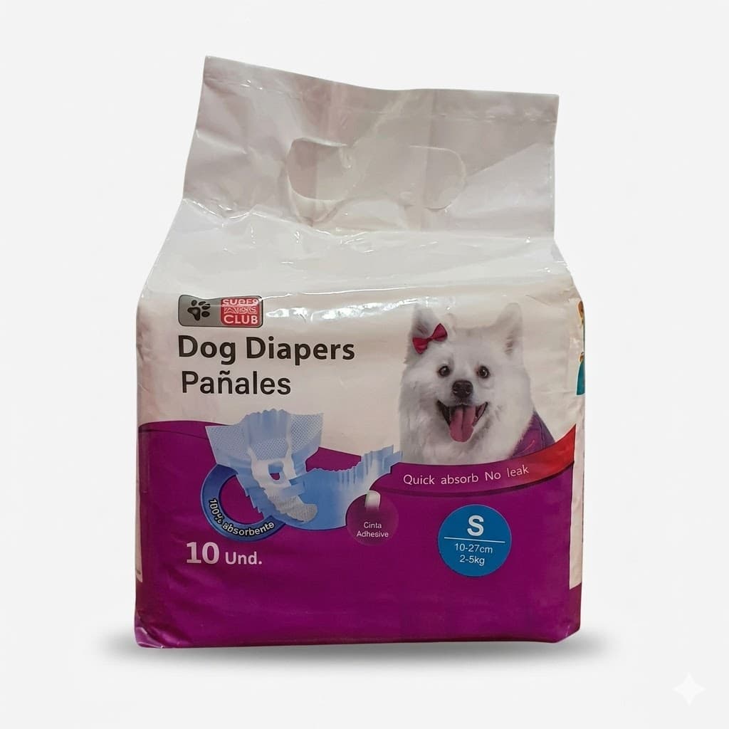 Pañal Absorbente para Perros Talla S Cómodo Desechable Hembra Macho - Imagen 1