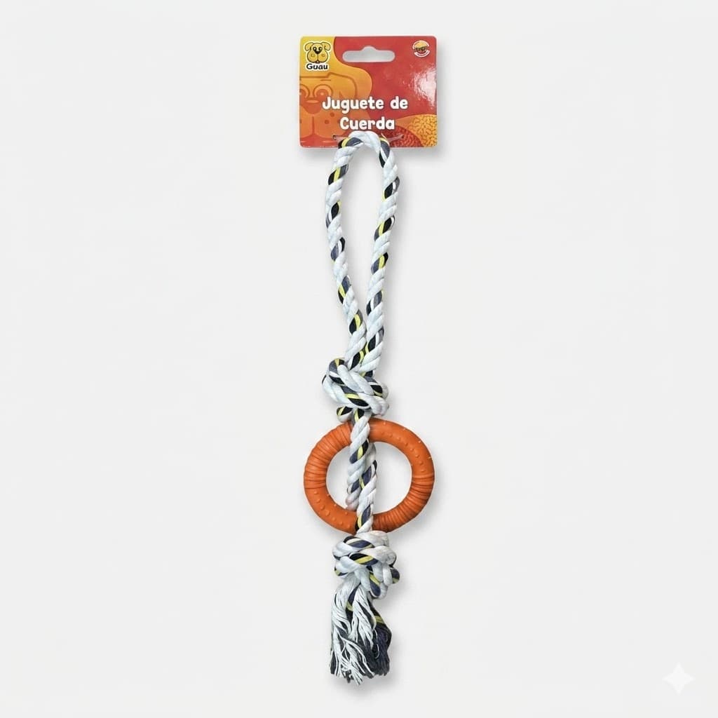 Cuerda Círculo Doble Nudo GUAO 40cm Resistente Juego Mascotas - Imagen 1