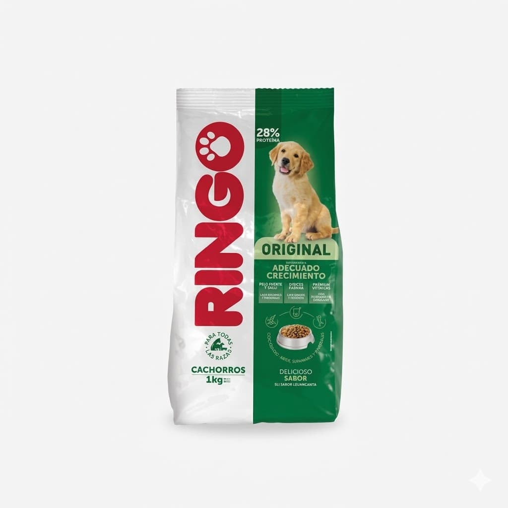Ringo 1 Kg Alimento Seco para Perros Cachorros de Todos los Tamaños 1 Kg  - Imagen 1