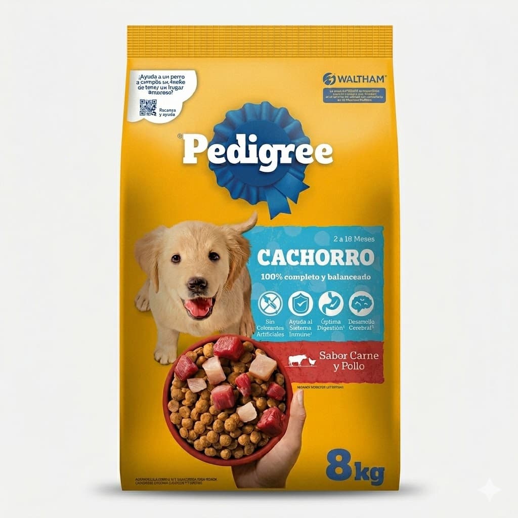 Pedigree Cachorro sabor a Carne y Pollo 8 Kg - Nutrición Optima para un Sistema Inmune Fuerte