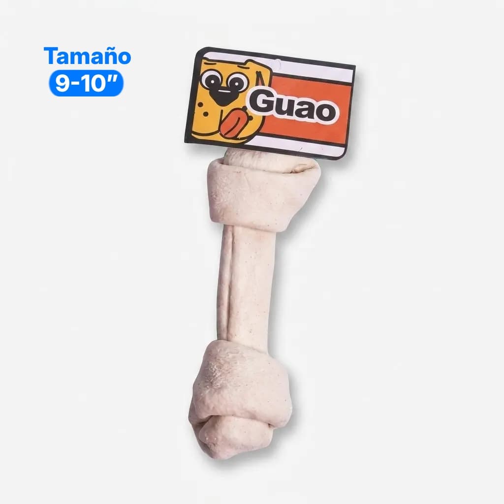 Hueso Natural en Carnaza Tamaño 9-10" Masticable Nutritivo Perros Pack - Imagen 1
