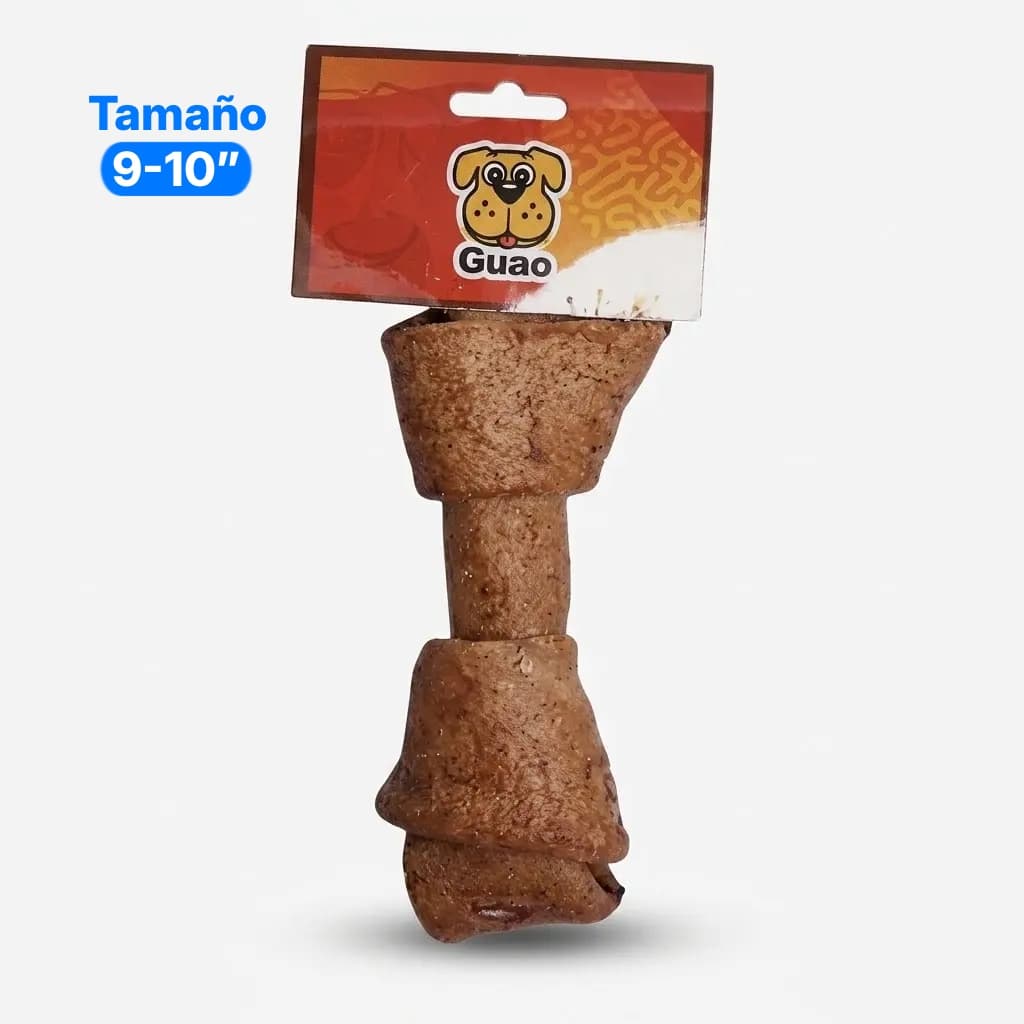 Hueso en Carnaza Carne Natural Tamaño 9-10" Masticable Nutritivo Perros - Imagen 1