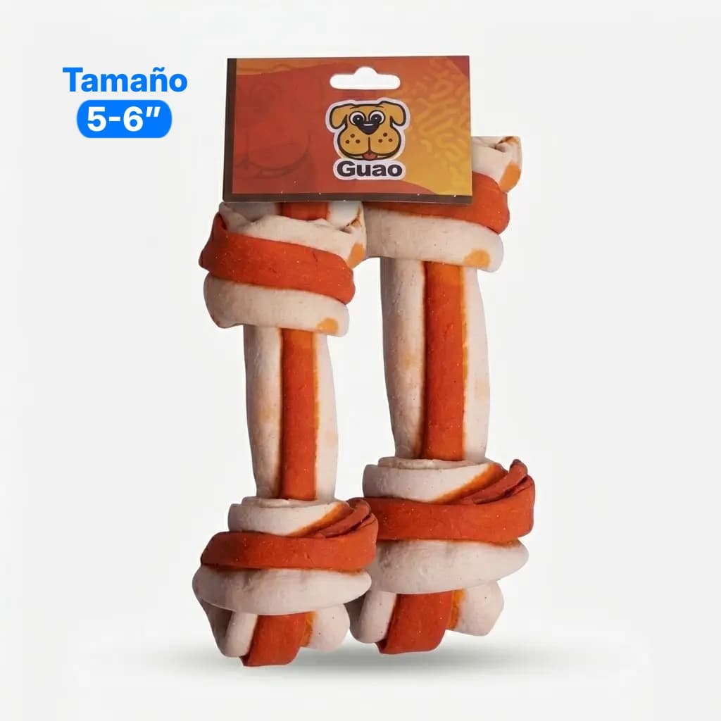 Hueso Cebra Naranja Natural 5-6 Pack 2 Unidades Masticable Perros - Imagen 1