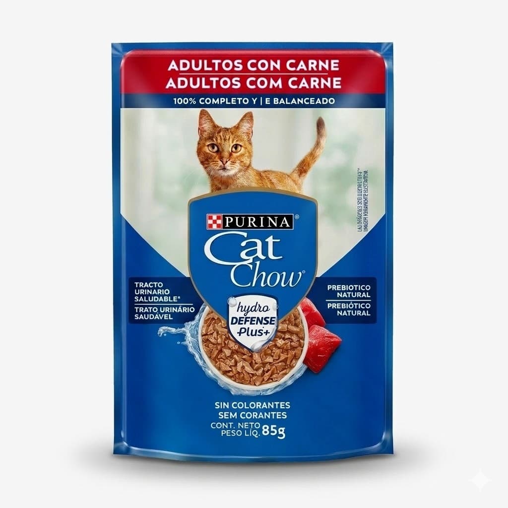 Purina Cat Chow Alimento Húmedo para Gatos Adultos - Trozos en Salsa Sabor Carne 85 g