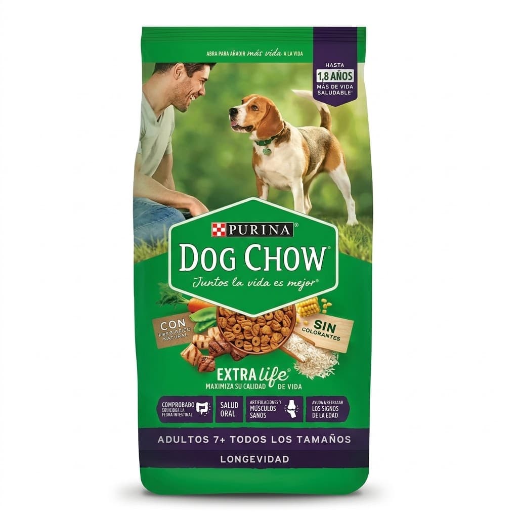 Purina Dog Chow 2 Kg Alimento Seco para Perros Adultos Mayores de 7 años Sin Colorantes