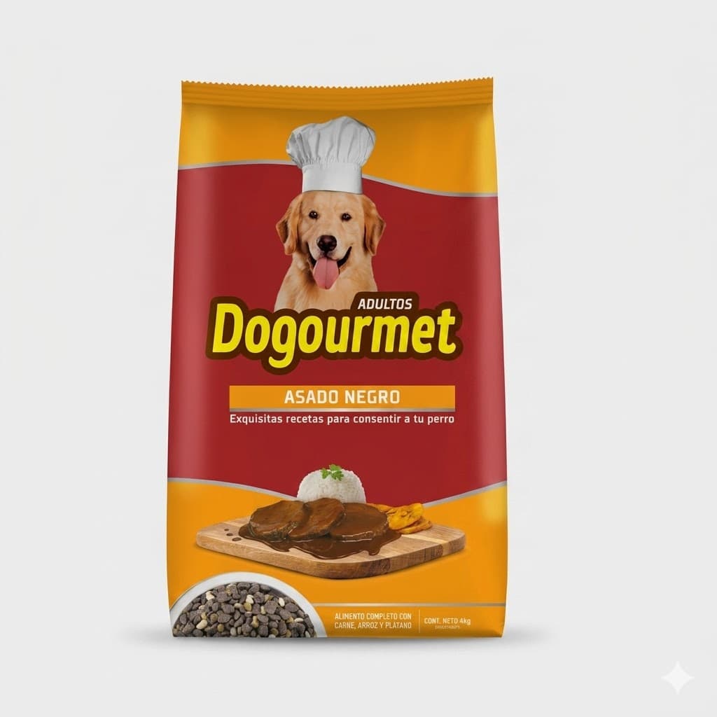 Dogourmet 4 Kg Alimento Seco para Perros Adultos Sabor Asado Negro - Imagen 1