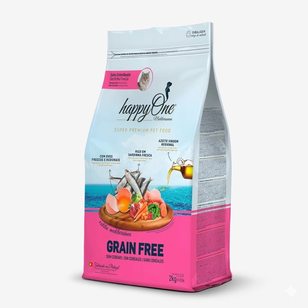 Happy One Super Premium 2 Kg Alimento para Gatos Esterilizados Sabor Sardina