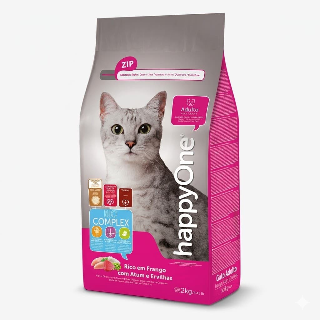 Happy One Alimento para Gatos Adultos Sabor Atún y Pollo 2 kg