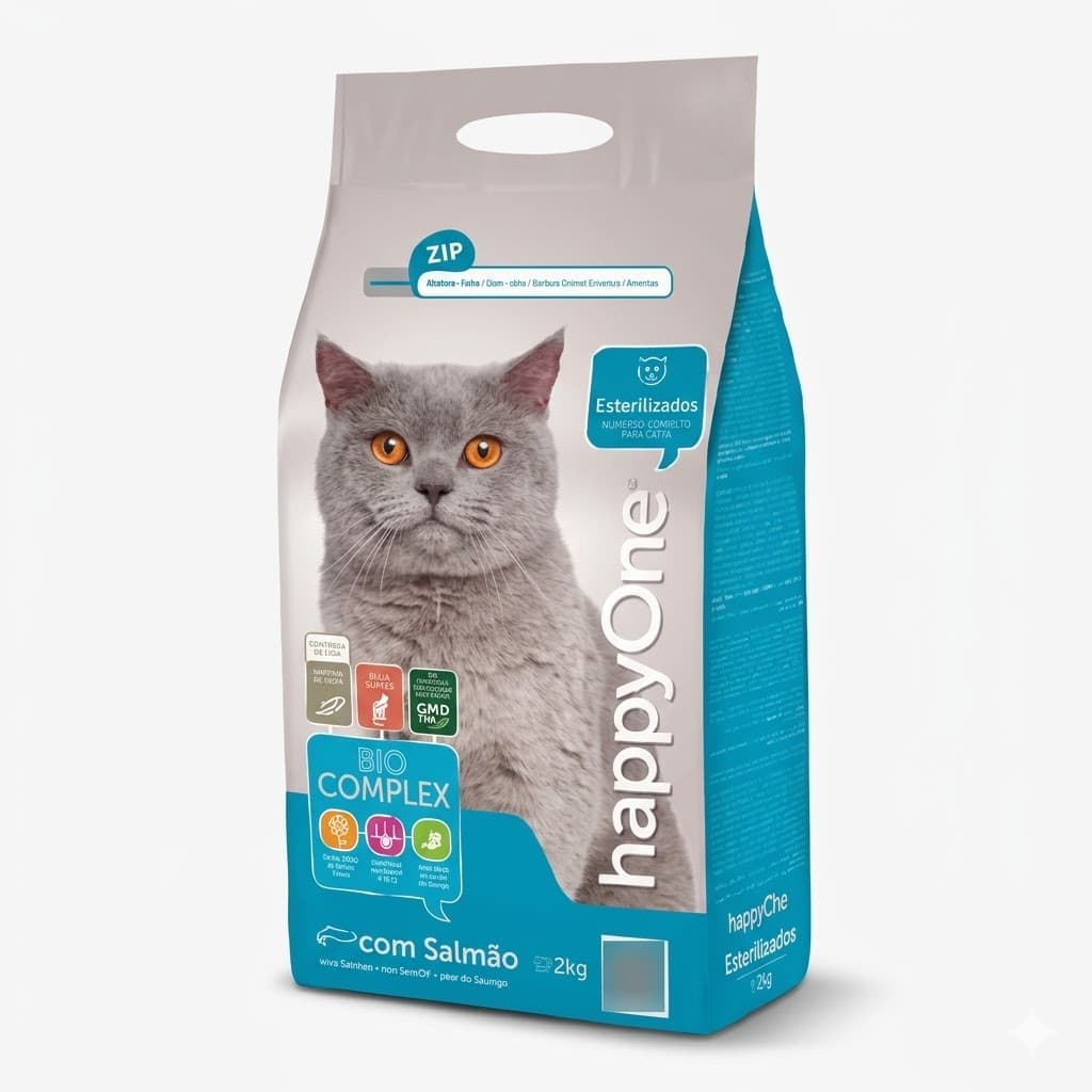 Happy One 2 kg Alimento para Gatos Esterilizados - Control de Peso y Salud Urinaria