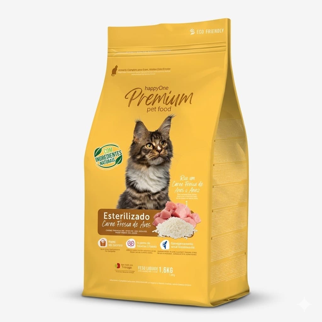 Happy One Premium 1,5 Kg Alimento para Gatos Esterilizados con Carne Fresca