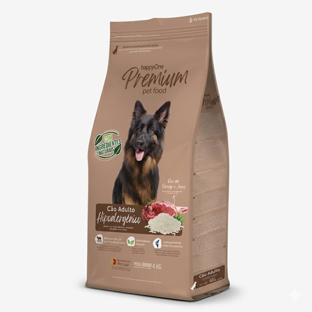 Happy One Alimento Seco para Perros Hipoalegenicos sabor a Cordero Fresco Premium Bolsa de 4 Kg