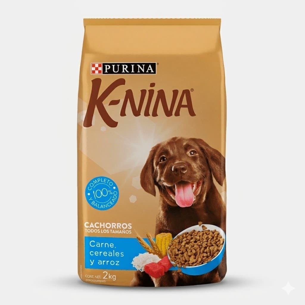 K-Nina Cachorros Carne y Arroz 4 Kg - Comida para Cachorros en Crecimiento con Vitaminas para el Desarrollo - Imagen 1